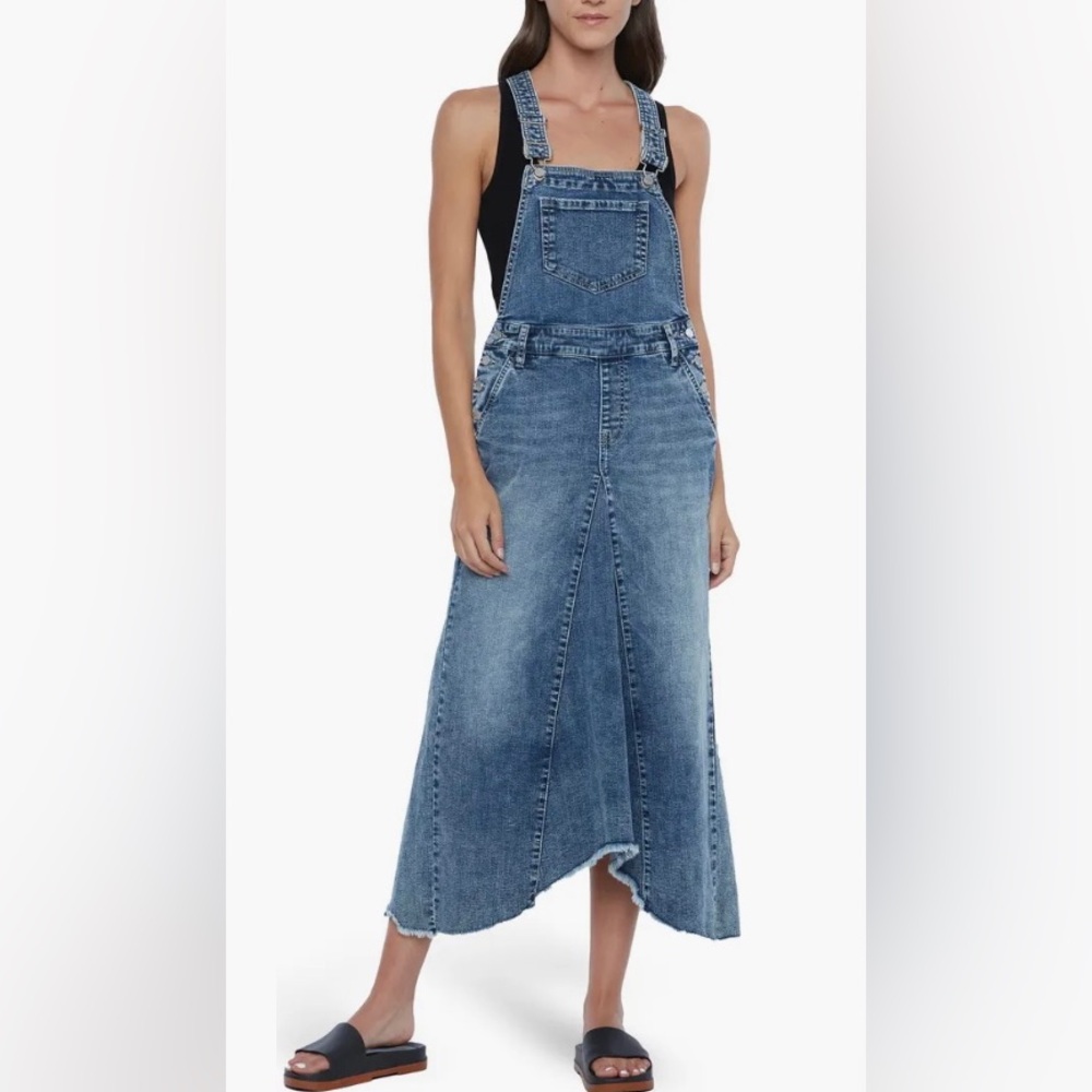 Wash Lab cute Denim jumper dress size s NEW